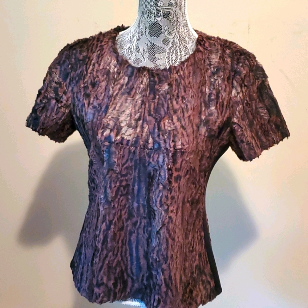 BCBGMAXAZRIA brown & black top,size M
